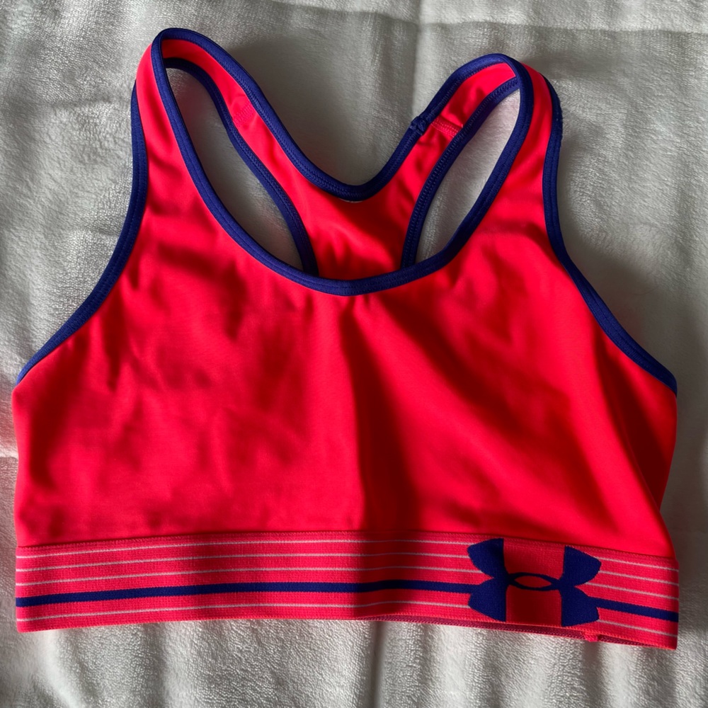 Small Under Armour Sports Bra, Bright Pink and Purple